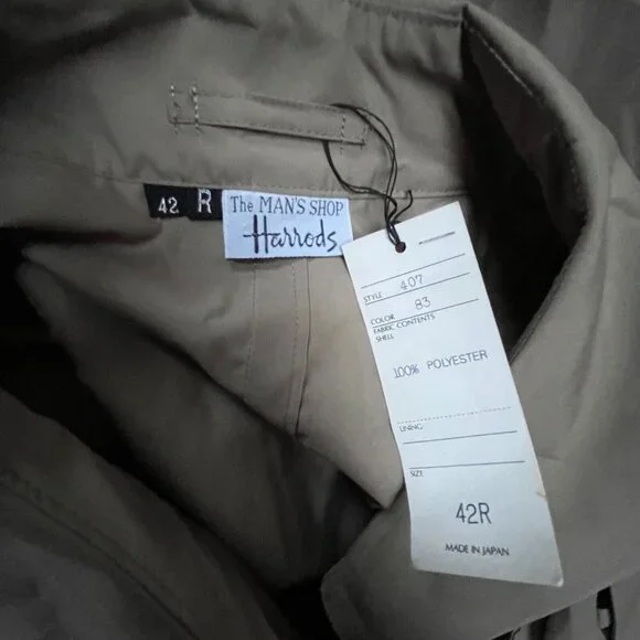 The Man's Shop Harrods Womens 42R Beige Double-Breasted Belted Trench Coat New